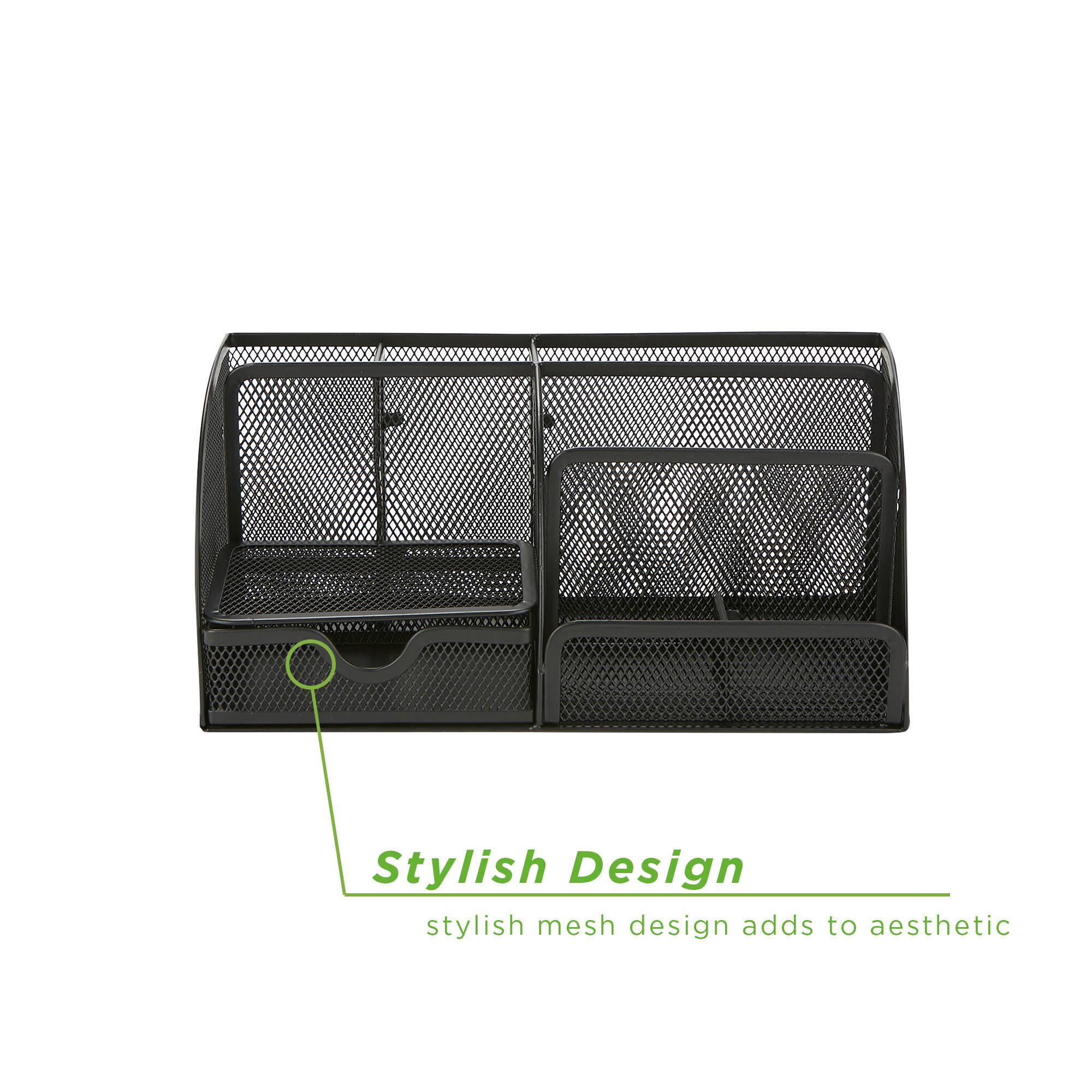 Mind Reader 7-Compartment Desk Organizer Supplies & Accessories Storage
